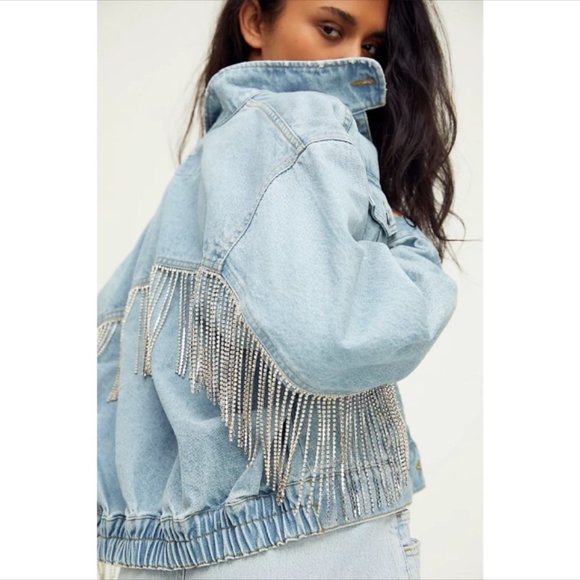 Free People Jackets & Blazers - NWT *CURRENT* Free People Comet Denim Bomber Sz. M